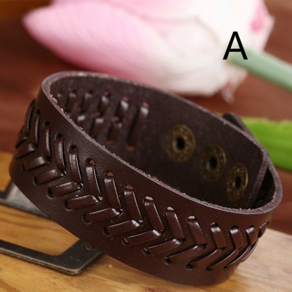 Brown Arrow PU Leather Cuff Bracelet